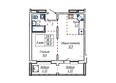 Аквариум: Планировка двухкомнатной квартиры 39,3 кв.м