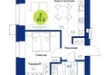 Вита-парк, 2 оч. 2 корпус: Планировка 2-комн 45,4 м²