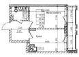 Чернышевский, корп 3.3: Планировка 1-комн 31,1 м²