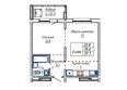Аквариум: Планировка двухкомнатной квартиры 37,7 кв.м