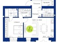 Вита-парк, 2 оч. 6 корпус: Планировка 2-комн 77,1 м²