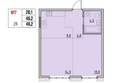 Квартал Стрижи, 3 очередь, дом 2: Планировка 2-комн 46,2 м²