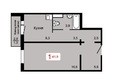 Мичурино, дом 2 строение 4: Планировка 1-комн 41,9 м²