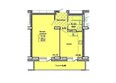 На Королева, дом 1: Планировка однокомнатной квартиры 44,31 кв.м.