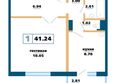 Нанжуль-Солнечный, дом 12: Планировка 1-комн 41,24 м²