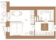 АЙВАЗОВSKY (АЙВАЗОВСКИЙ), 3: Планировка 1-комн 32,52 м²