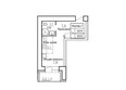 Новая пристань, дом 4: Планировка однокомнатной квартиры 23,5 кв.м