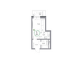 Юдинский, дом 1.3: Планировка 1-комн 27,17 м²