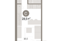 Пшеница, дом 5.2: Планировка Студия 28,52 м²
