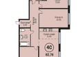 Адалин на Южном, дом 15 корпус 4: Планировка 4-комн 82,78 м²