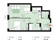 Новая Ялта: Планировка 2-комн 45,28 м²