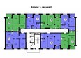 Тихие зори, дом Зори корпус 3: Типовая планировка этажа, секция 2