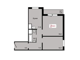 Продается 2-комнатная квартира ЖК Мичурино, дом 2 строение 2, 60.9  м², 6500000 рублей