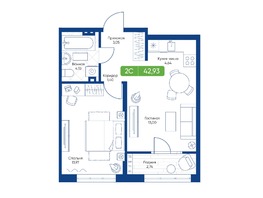 Продается 2-комнатная квартира ЖК Биография, 42.93 м², 6850000 рублей