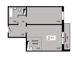 Продается 2-комнатная квартира ЖК Мичурино, дом 2 строение 5, 56.3  м², 5911500 рублей