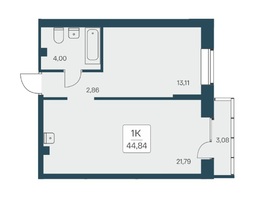 Продается 1-комнатная квартира ЖК Расцветай на Дуси Ковальчук, 44.84  м², 8350000 рублей
