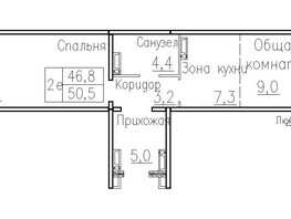 Продается 2-комнатная квартира ЖК Фламинго, дом 20, 50.7  м&sup2;, 5500000 рублей