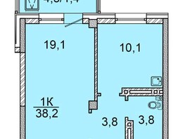 Продается 1-комнатная квартира ЖК Калинина, 175, 38.2 м², 5118800 рублей