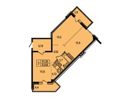 Продается 3-комнатная квартира ЖК Первый Ленинский квартал, дом 5, 69.4  м², 7148200 рублей