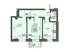 Продается 2-комнатная квартира ЖК Ясный, дом 9, 59.77  м², 6311712 рублей