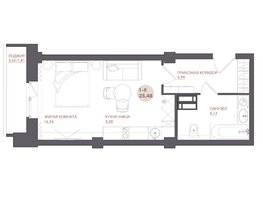 Продается 1-комнатная квартира ЖК Звезда, 35.48  м&sup2;, 4931720 рублей