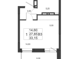 Продается 1-комнатная квартира ЖК Дивные Дали, дом 1, 33.4  м², 4241800 рублей