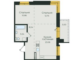 Продается 2-комнатная квартира ЖК Семья, 3 очередь, б/с 5, 65.47  м²