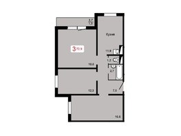 Продается 3-комнатная квартира ЖК Мичурино, дом 2 строение 5, 72.9  м², 7508700 рублей