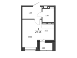 Продается 1-комнатная квартира ЖК Дивные Дали, дом 1, 29.05  м², 3689350 рублей