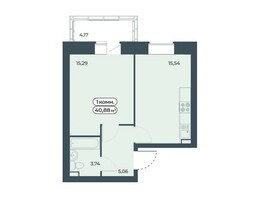 Продается 1-комнатная квартира ЖК Мята, дом 2, секции 4-6, 40.88  м², 4900000 рублей