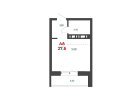 Продается 1-комнатная квартира ЖК Familia (Фамилия), дом 7, 27.6  м², 4278000 рублей