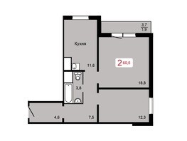 Продается 2-комнатная квартира ЖК Домино, дом 2, 60.5  м², 7199500 рублей
