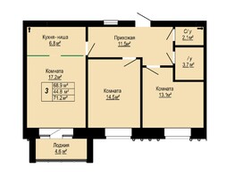 Продается 3-комнатная квартира ЖК Бердские кварталы, дом 3.2, 71.2 м², 6000000 рублей