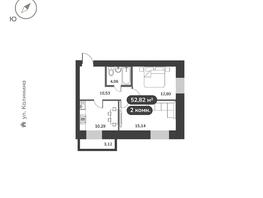 Продается 2-комнатная квартира ЖК Времена, 1 этап, 52.82  м&sup2;, 9200000 рублей
