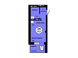 Продается Студия ЖК Тихие зори, дом Панорама корпус 1, 23  м², 3910000 рублей