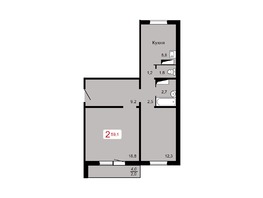Продается 2-комнатная квартира ЛЕСНОЙ МАССИВ, дом 1.7, 59.1 м², 4720000 рублей