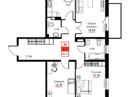 Продается 3-комнатная квартира ЖК Академик, 88.32  м&sup2;, 10620480 рублей