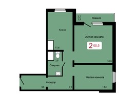 Продается 2-комнатная квартира ЖК Мичурино, дом 2 строение 6, 60.5  м², 6150000 рублей