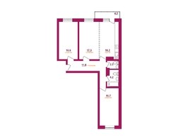 Продается 3-комнатная квартира ЖК Видный-3, блок-секция 3, 91.2  м², 10793600 рублей
