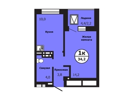 Продается 1-комнатная квартира ЖК Тихие зори, дом Гранит корпус 1, 33.2  м&sup2;, 5909600 рублей