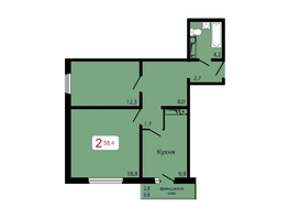 Продается 2-комнатная квартира ЖК КБС. Берег, дом 7 строение 5, 58.4 м², 8100000 рублей