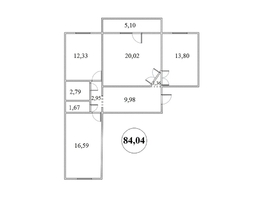 Продается 3-комнатная квартира БЕРЁЗКА, дом 4, 84.04 м², 5295000 рублей