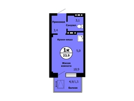 Продается Студия ЖК Тихие зори, дом Стрелка, корпус 1, 23.2  м², 3897600 рублей