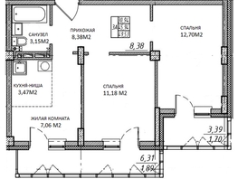 Продается 3-комнатная квартира ЖК Добродом, 49.53  м&sup2;, 6686550 рублей