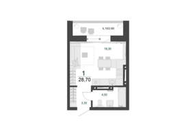 Продается 1-комнатная квартира ЖК Familia (Фамилия), дом 5, 28.7  м², 3931900 рублей