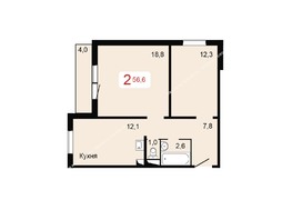 Продается 2-комнатная квартира ЖК Новониколаевский, дом 2 строение 1, 56.6  м&sup2;, 8400000 рублей