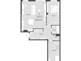 Продается 3-комнатная квартира ЖК Алтан, 86.4  м&sup2;, 13268000 рублей