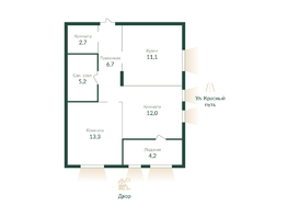 Продается 2-комнатная квартира ЭКО ПАРК, 2 этап, 56 м², 5630000 рублей