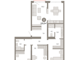 Продается 3-комнатная квартира ЖК Европейский берег, дом 49, 124.98  м&sup2;, 17280000 рублей