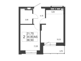 Продается 2-комнатная квартира ЖК Дивные Дали, дом 1, 38.5  м², 4466000 рублей
